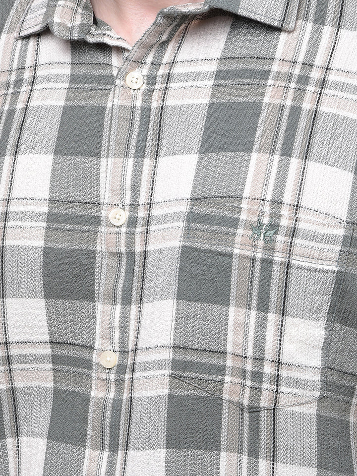 Green Checked 100% Cotton Shirt