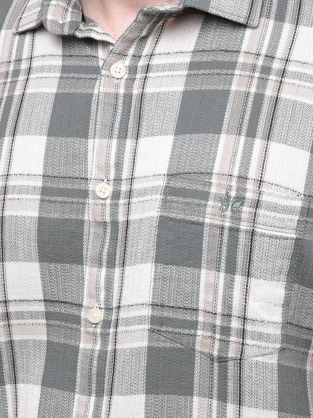 Green Checked 100% Cotton Shirt