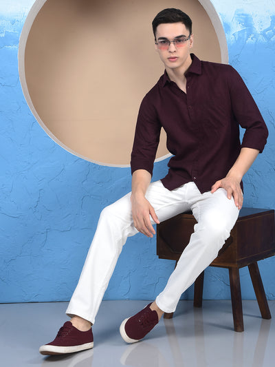 Plum Linen Essential Shirt