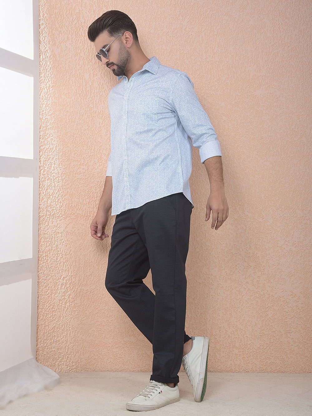 Blue Minimal Print Everyday Shirt