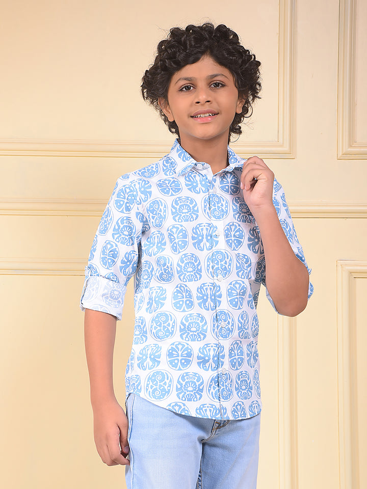 Stylish Blue Printed Shirt