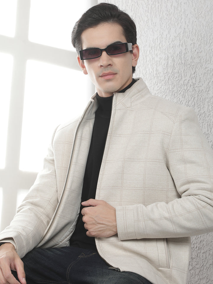 Urban Biscotti Beige Checked Jacket