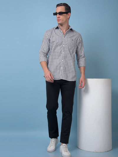 Purple Checked 100% Cotton Shirt