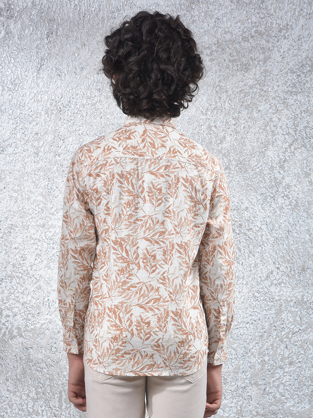 Brown Floral Print 100% Cotton Kurta