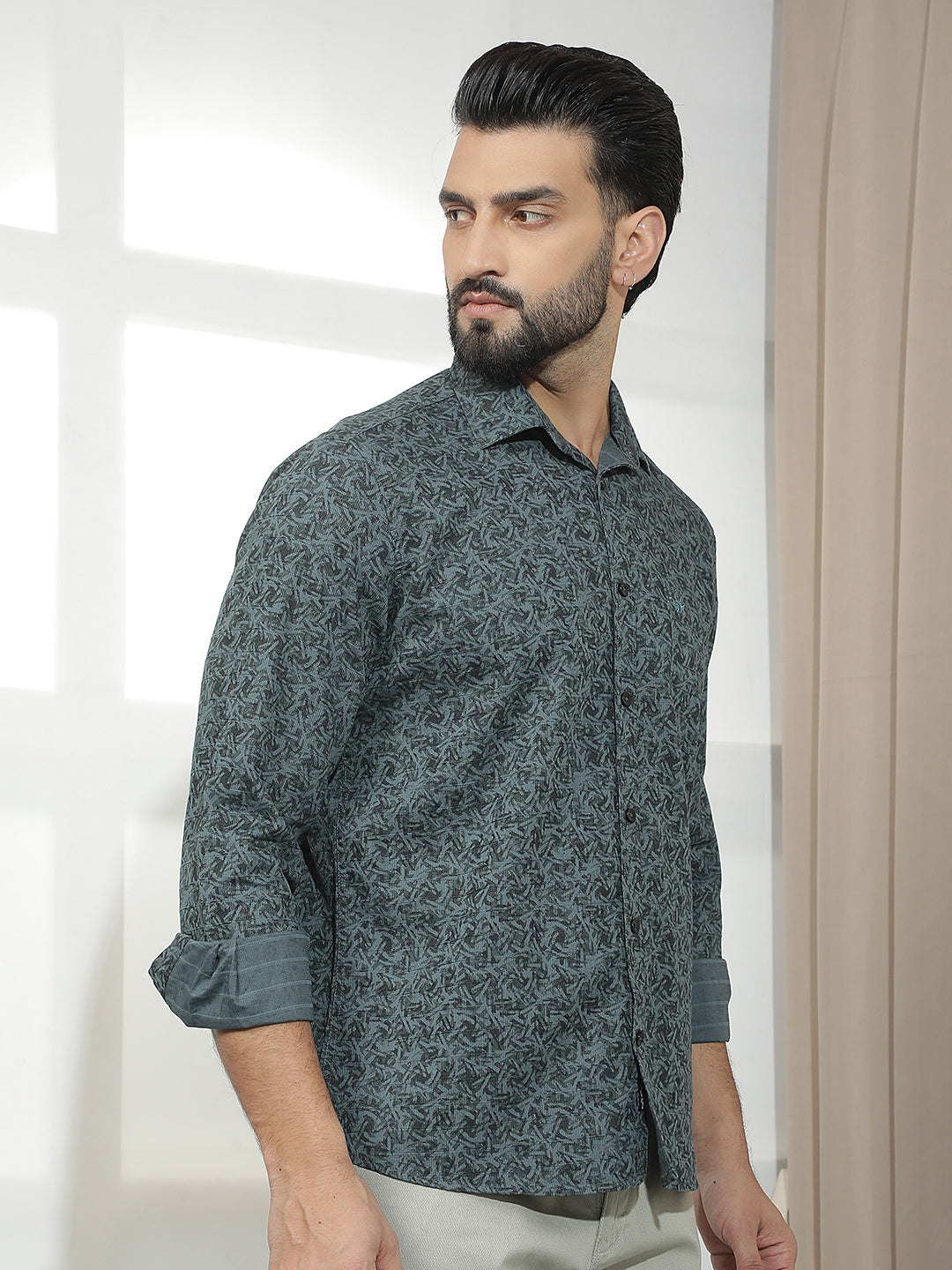 Green Abstract Print Shirt
