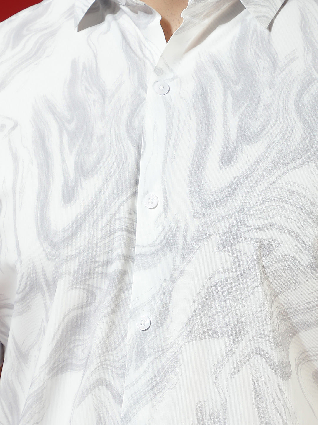 Grey Abstract Print Shirt