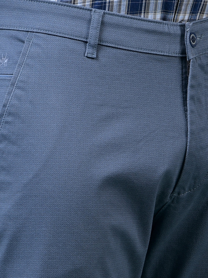 Blue Printed Trousers