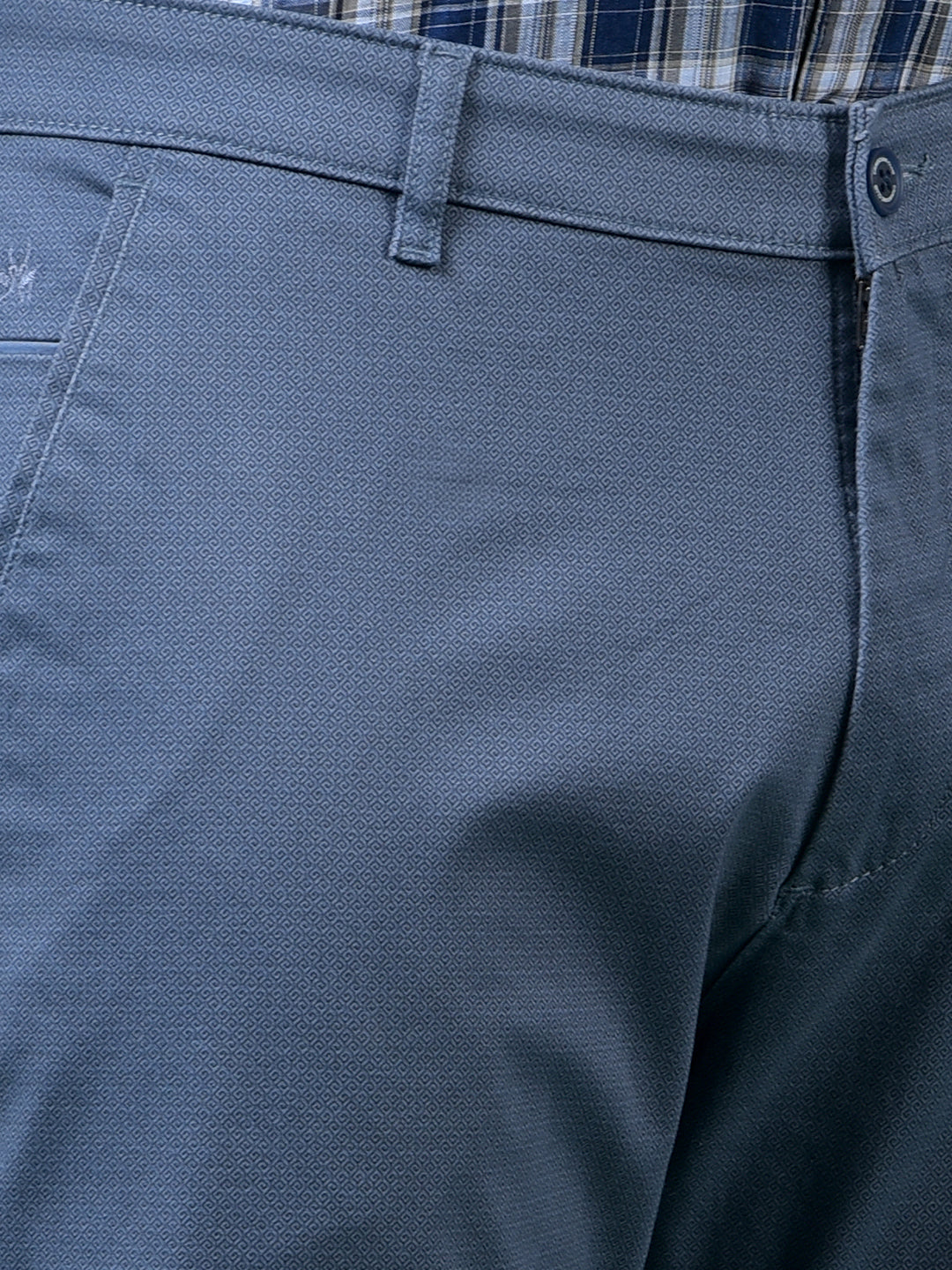 Blue Printed Trousers