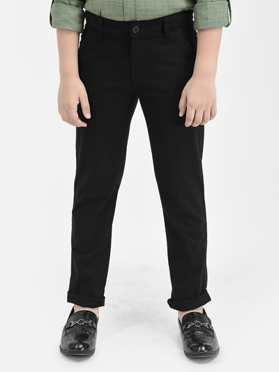 Black Vertical Stripes Trousers