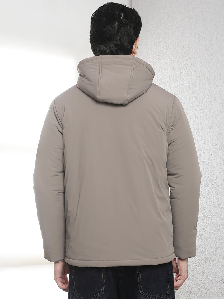 Khaki Padded Hooded Jacket