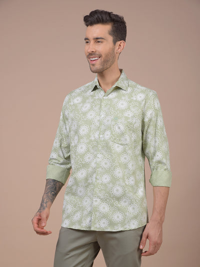 Green Floral Print Shirt