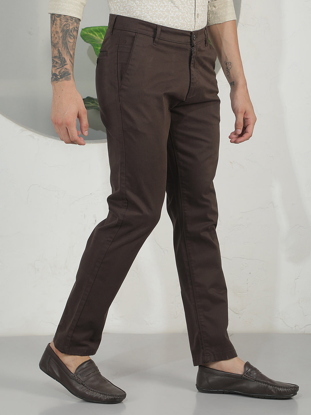 Walnut Wood Brown Trousers