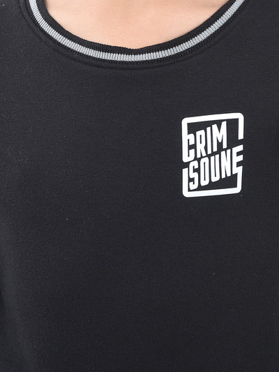 Black Graphic Print Sweatshirt