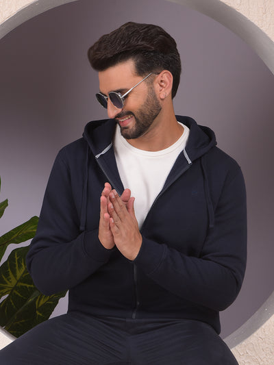Navy Blue Hooded Neck Sweatshirt