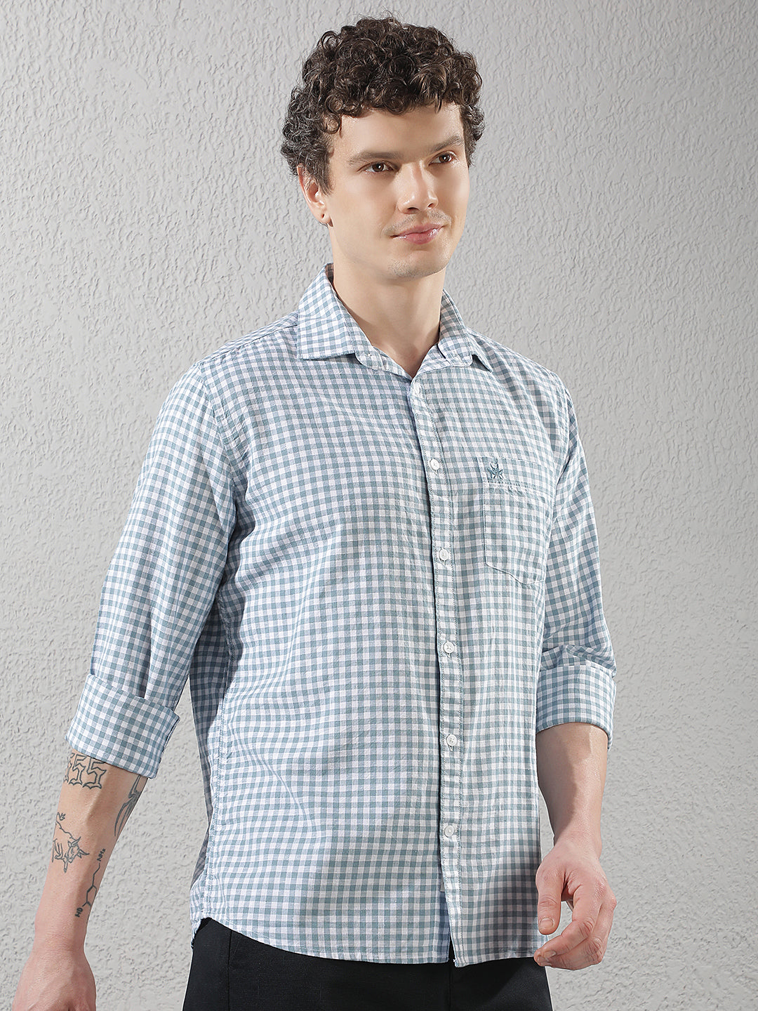 Green Checked Linen Shirt