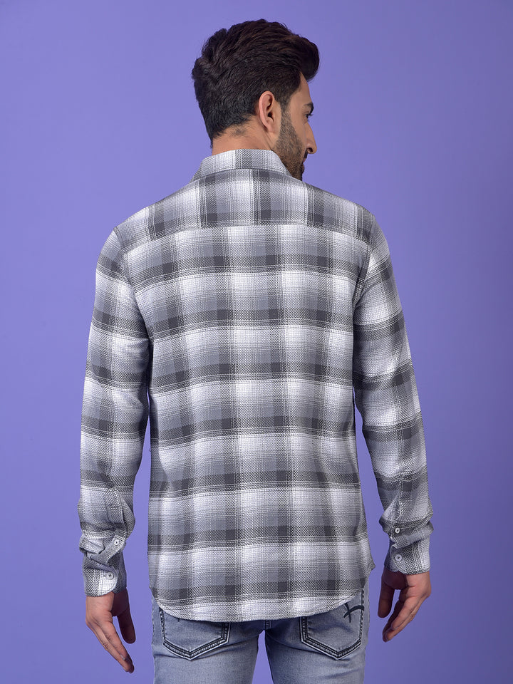 Grey Checked 100% Cotton Shirt