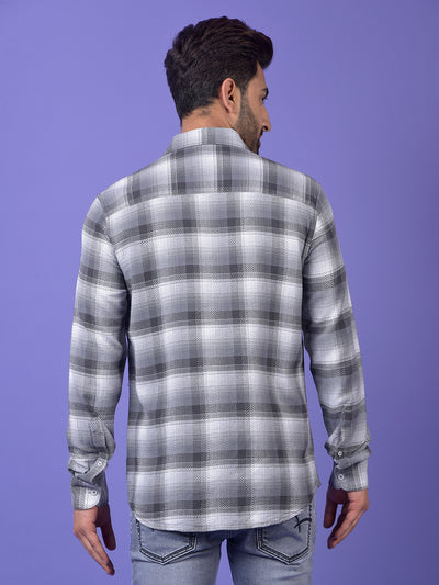 Grey Checked 100% Cotton Shirt