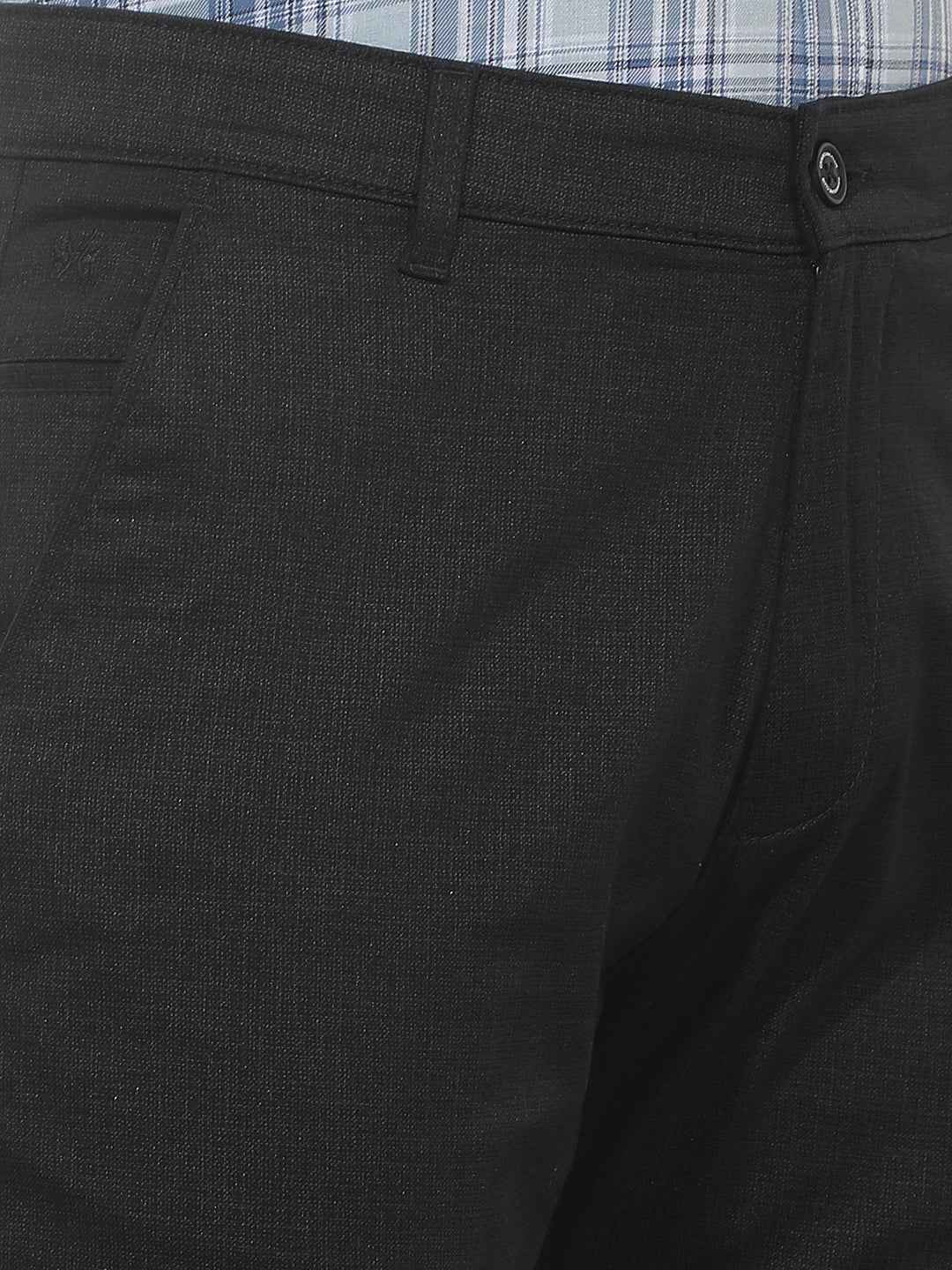 Black Casual Cotton Trousers