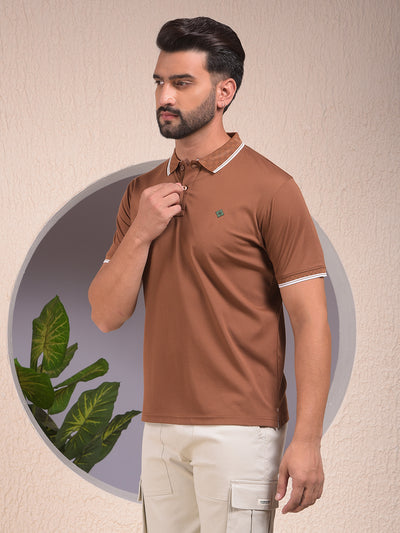 Dreamy Brown Polo Neck T-Shirt