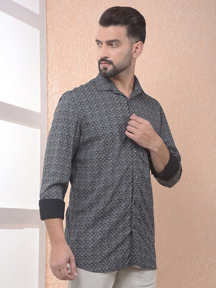 Black Micro Print Everyday Shirt