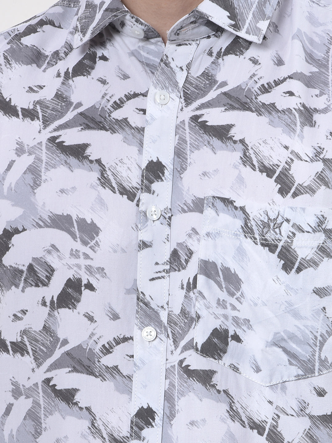 Grey Camouflage Print Shirt