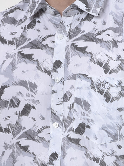 Grey Camouflage Print Shirt