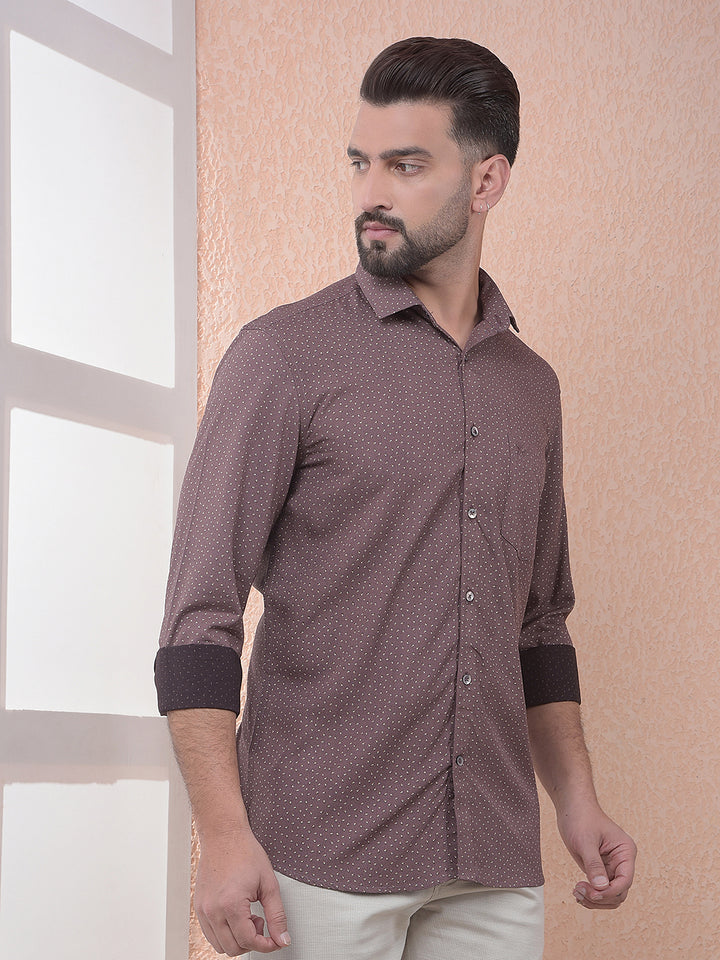 Earth Brown Statement Print Shirt