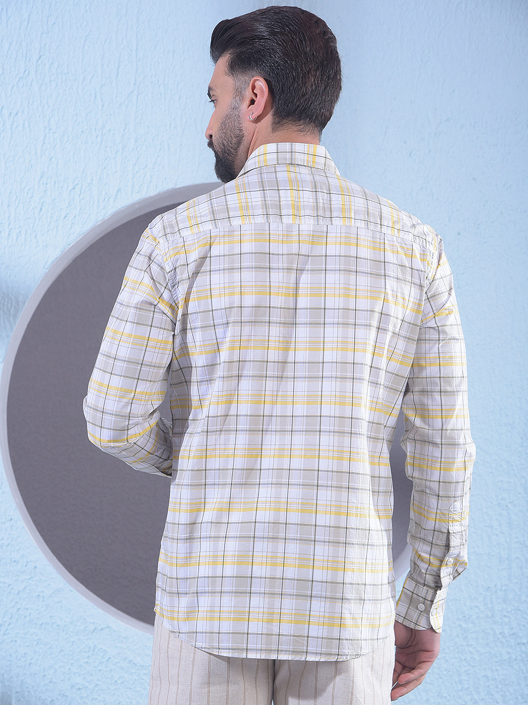 Grey Checked 100% Cotton Shirt