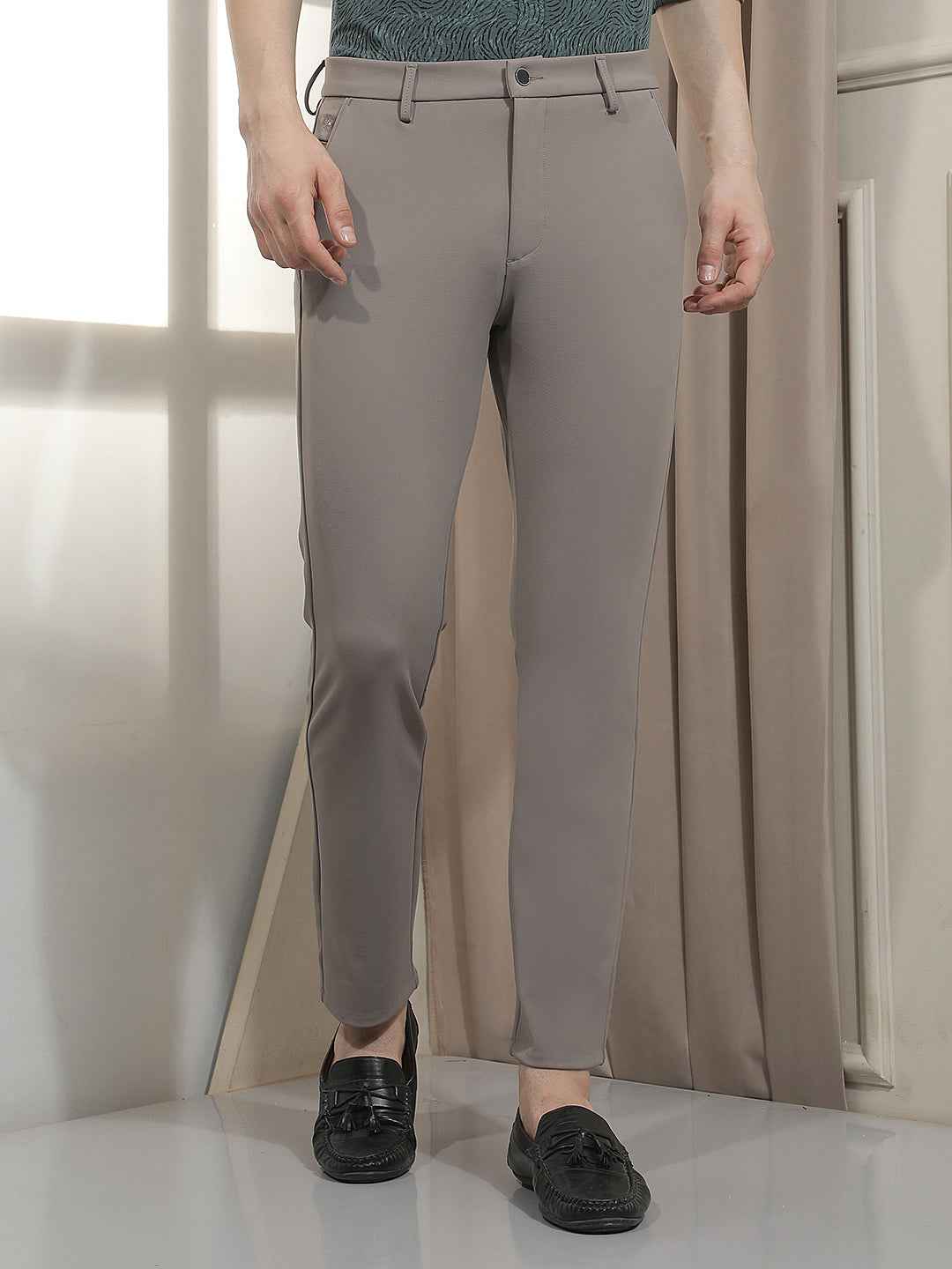 Soft Beige Knitted Comfort Trousers