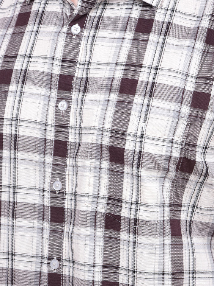 Grey Checked 100% Cotton Shirt