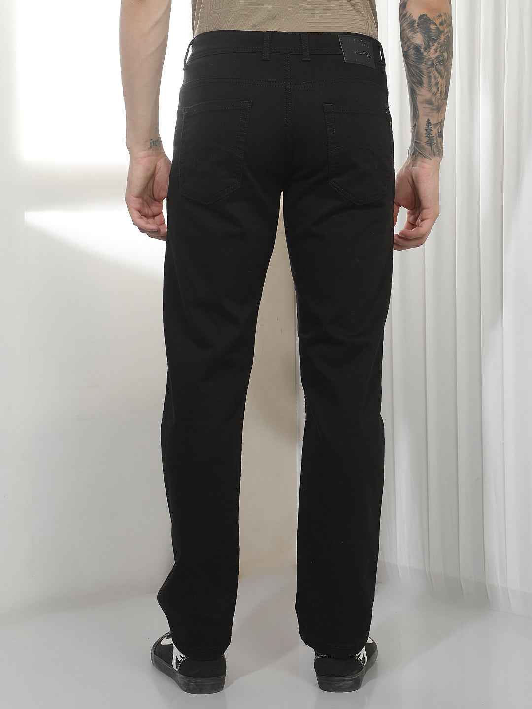 Modern Black Straight Casual Jeans
