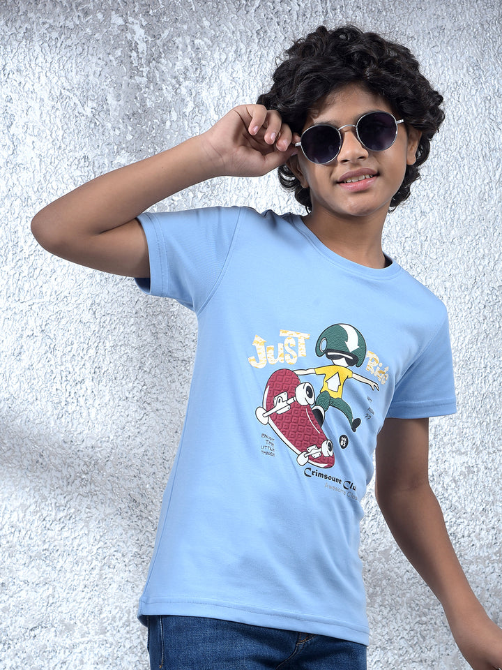 Blue Graphic Print T-Shirt