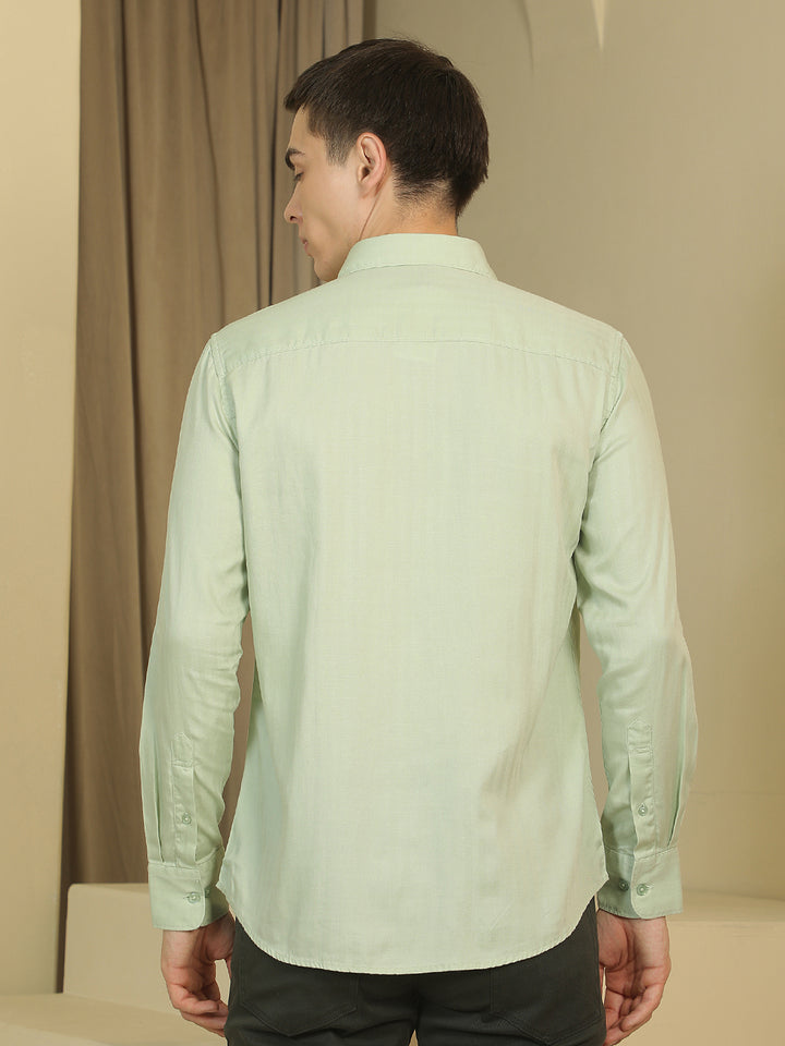Green Vertical Stripes Shirt