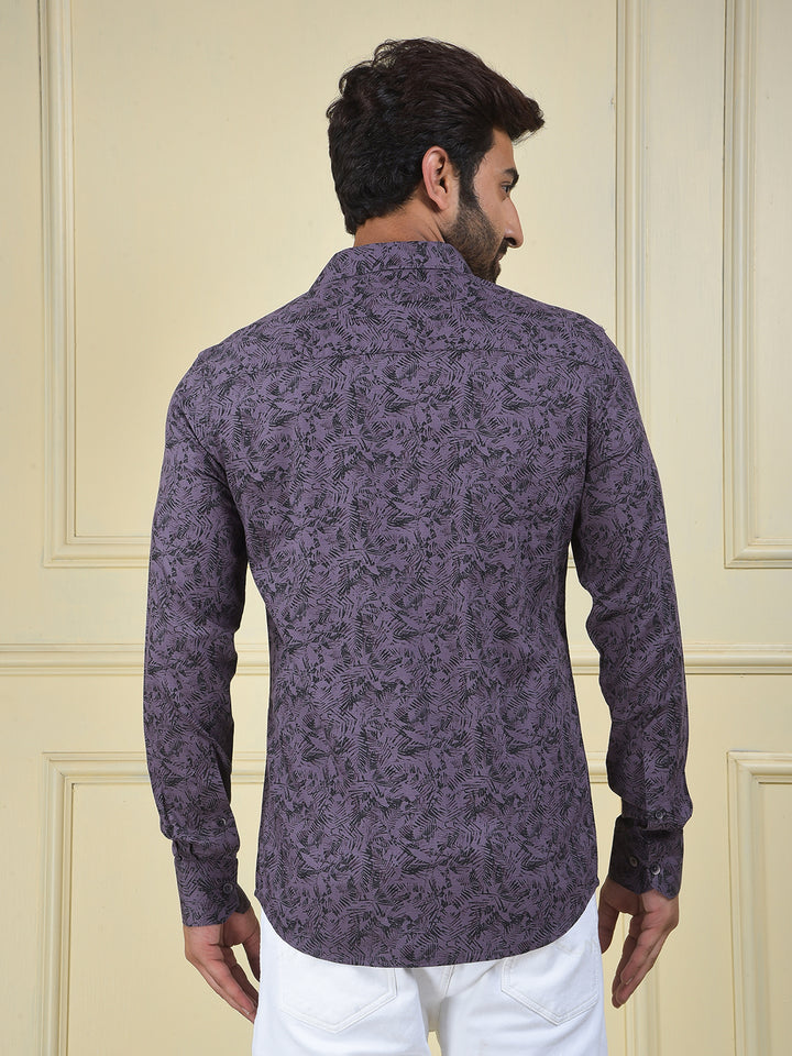 Purple Floral Print Shirt