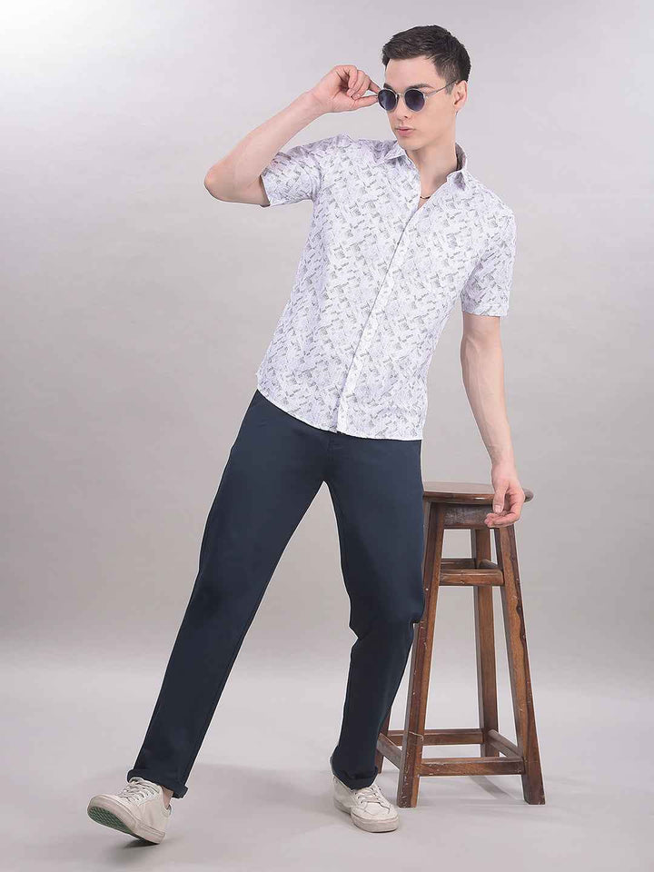 Navy Blue Straight Trousers