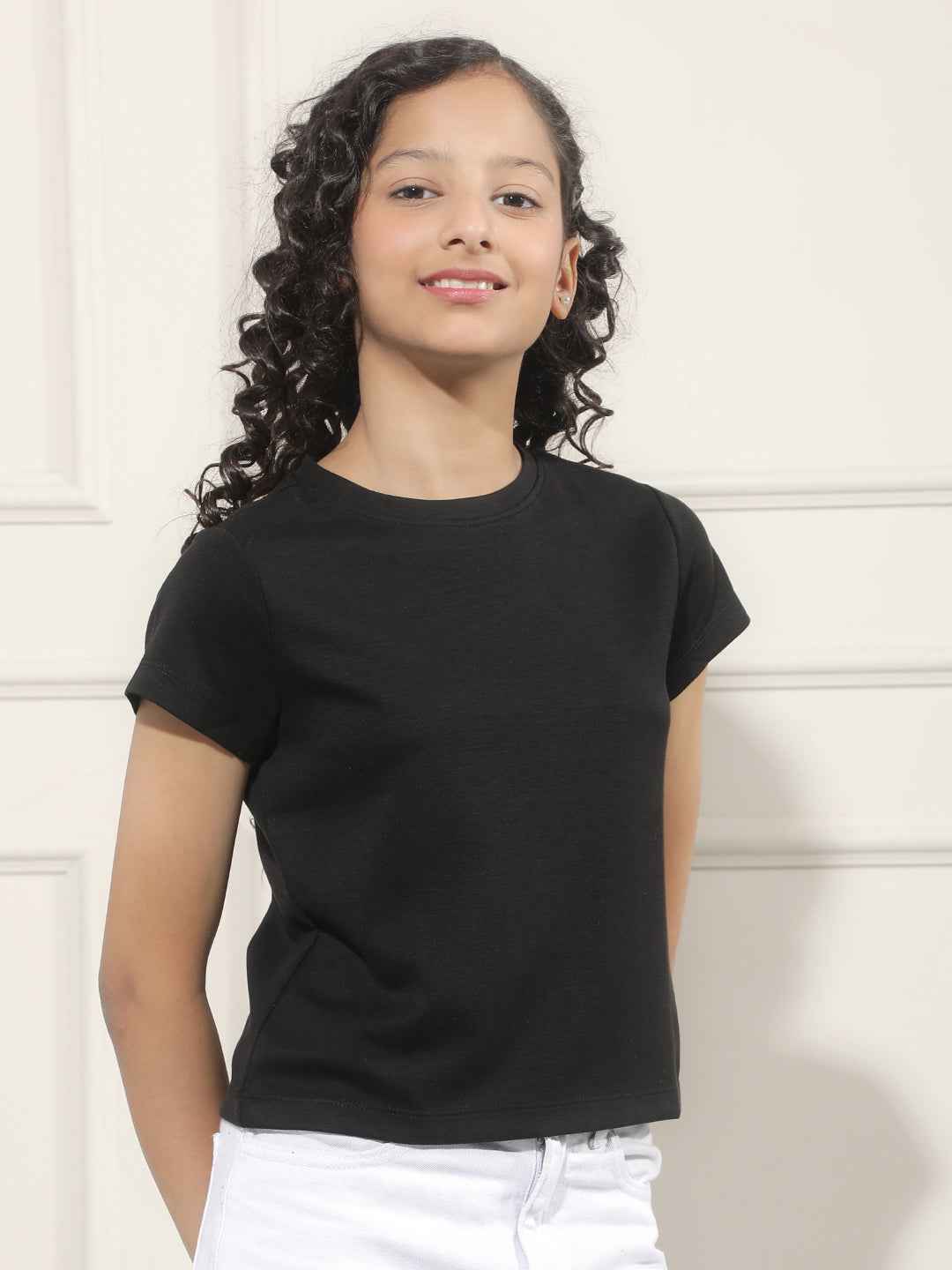 Noir Black Crop T-Shirt