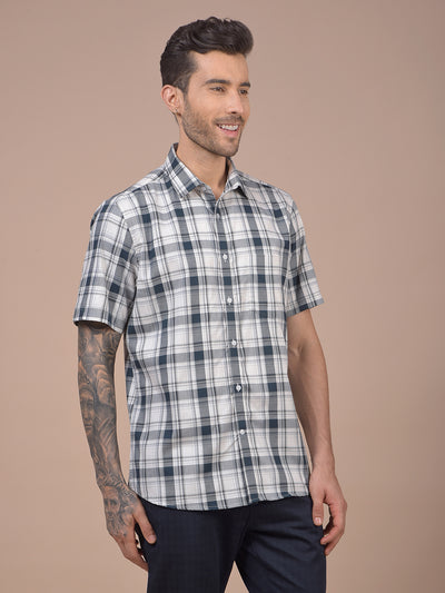 Grey Checked 100% Cotton Shirt