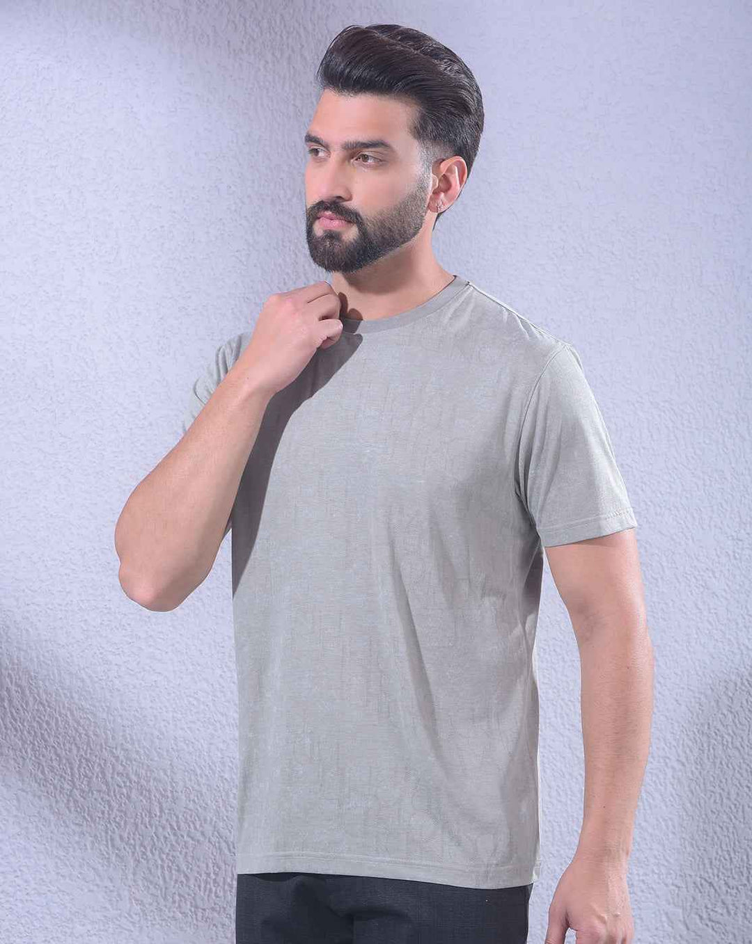Grey Jacquard T-Shirt