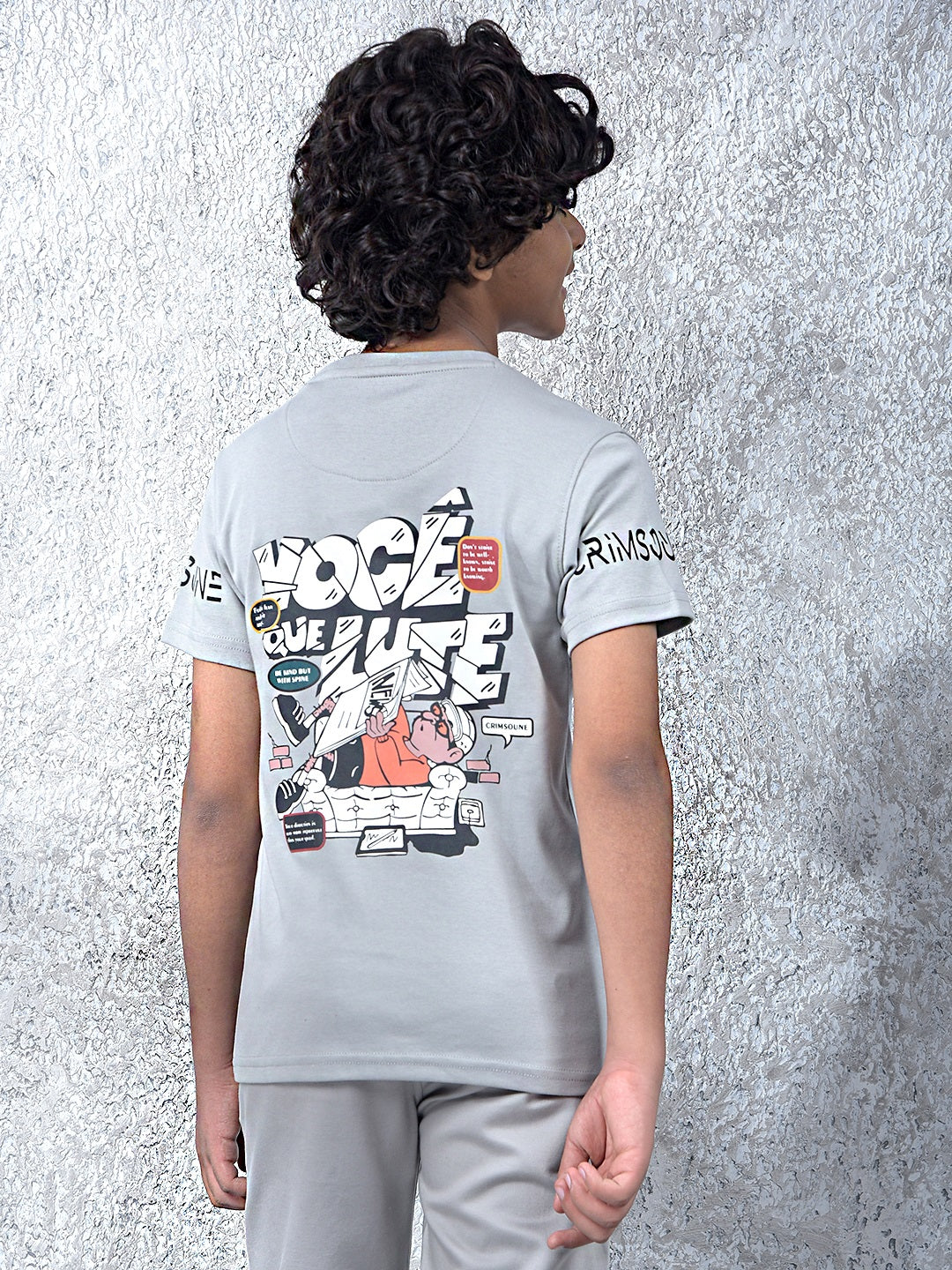 Grey Typographic Print T-Shirt