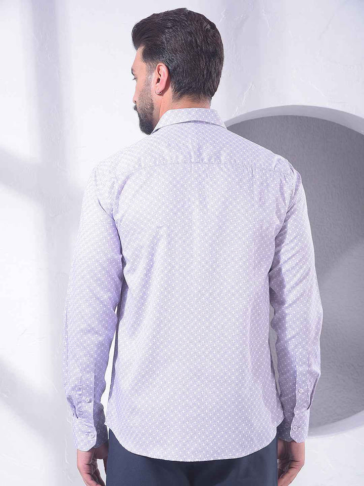 Purple Printed 100% Cotton Shirt