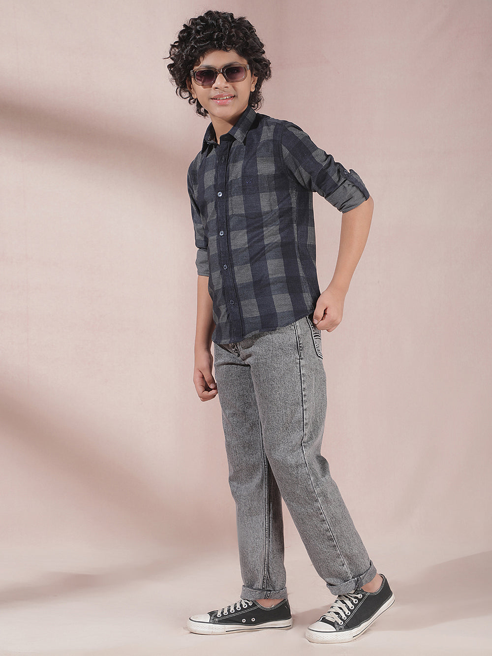 Blue Checked Corduory Shirt