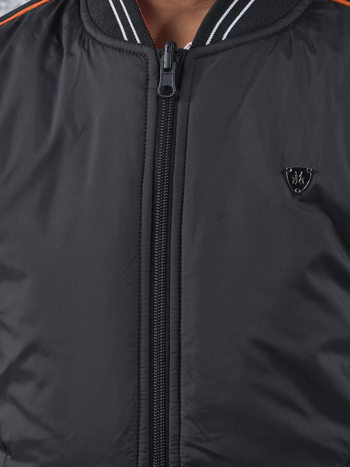 Black Reversible Bomber Jacket
