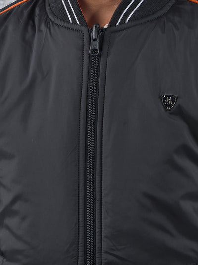 Black Reversible Bomber Jacket