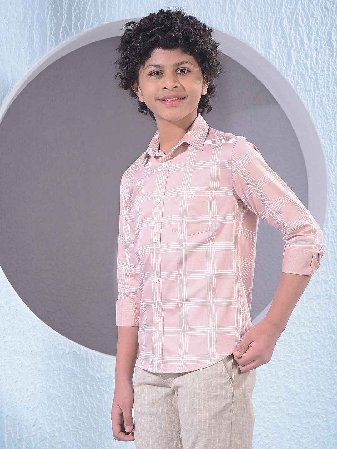 Soft Peach Printed Shirt