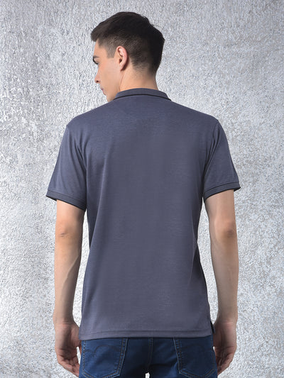 Blue Polo Neck T-Shirt