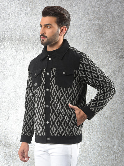 Breathable Black Jacquard Shacket