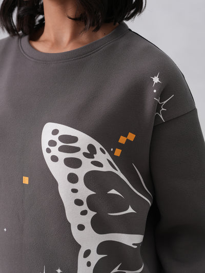 Butterfly Print Graphic Sweatshirt
