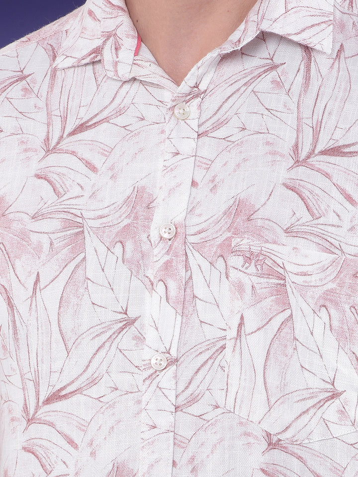 Printed 100% Cotton Pink Shirt