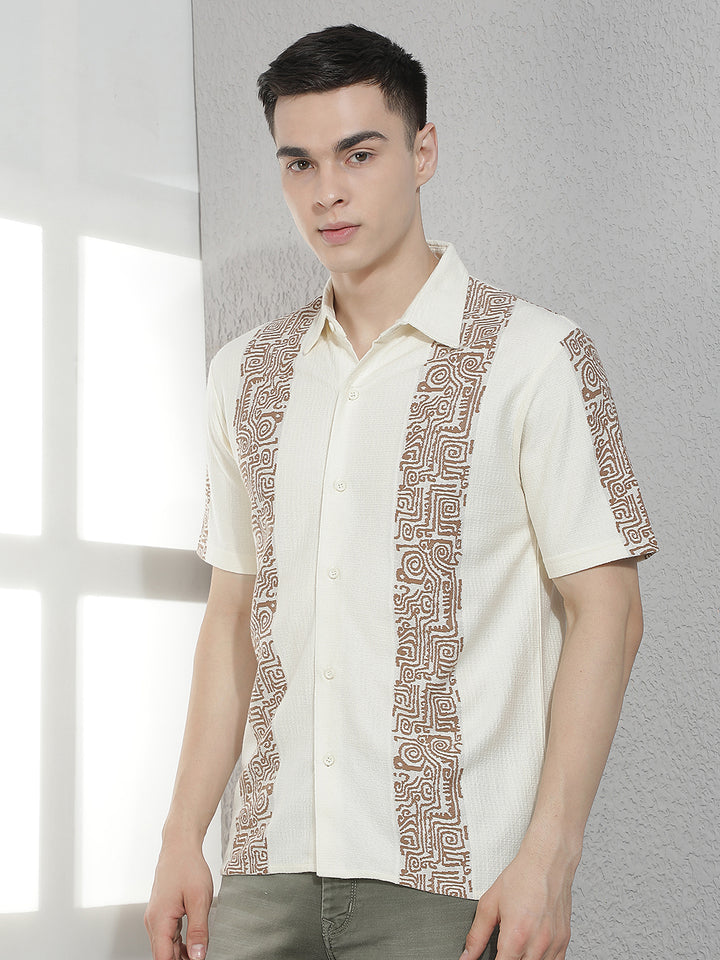 Cream Printed Shirt