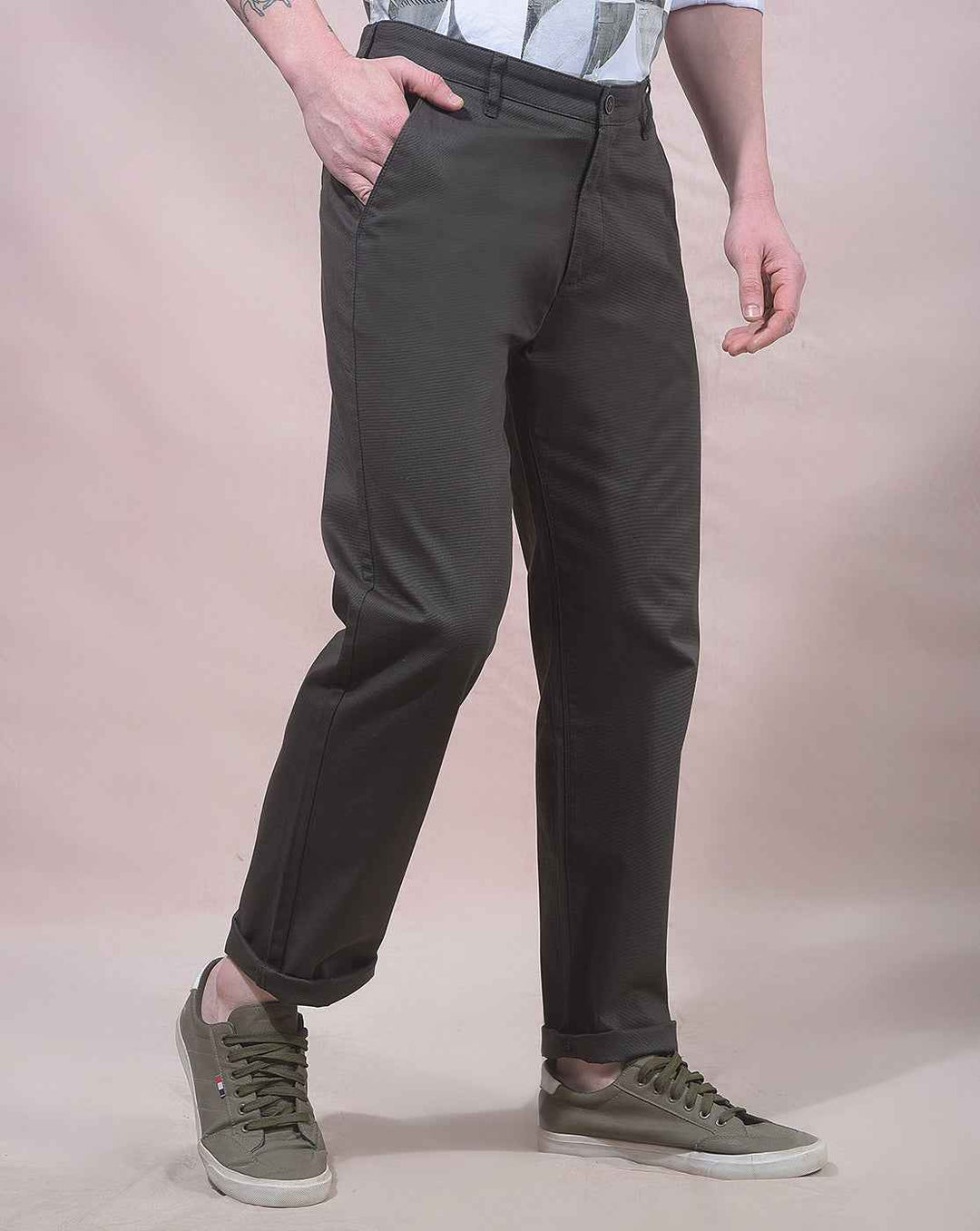 Versatile Olive Straight Chino Trousers